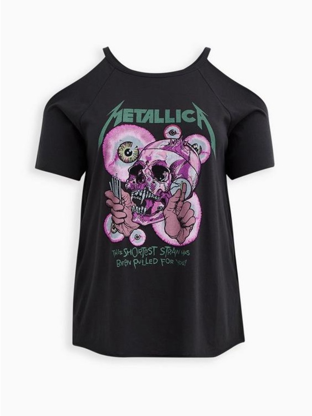 Torrid Metallica Vintage Black Cold Shoulder Band Concert Tee T-shirt Plus sz 1